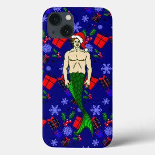 Funda Para iPhone 13 santa claus redhead merman feos regalos de sirena