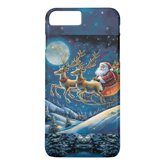 Funda De Case-Mate Para iPhone Santa Claus Sleigh (Santa and his Reindeer's flying through the air!)