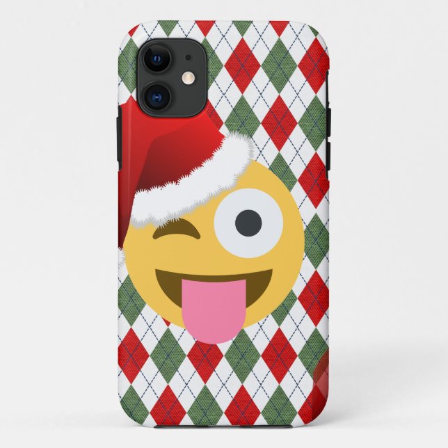 Funda De Case-Mate Para iPhone santa claus wink emoji (Reverso)