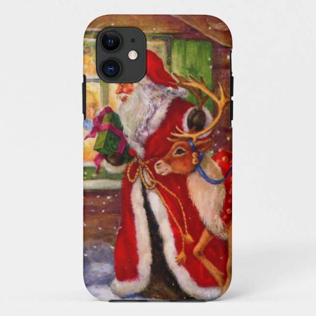 Funda De Case-Mate Para iPhone Santa claus y rudolph (Reverso)