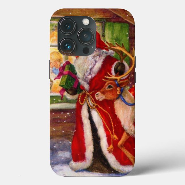 Funda De Case-Mate Para iPhone Santa claus y rudolph (Reverso )