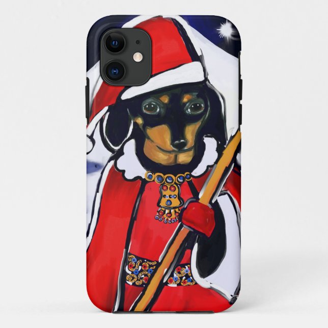FUNDA DE Case-Mate PARA iPhone SANTA DACHSHUND (Reverso)