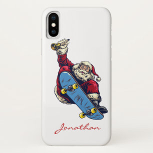 Funda Para iPhone X Santa divertido el día de fiesta de las Felices