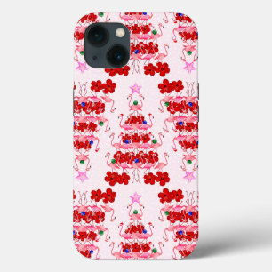 Funda Para iPhone 13 Santa Flamencos, navidad en el árbol de navidad, e