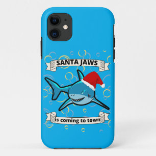 Funda Para iPhone 11 SANTA JAWS VIENE A LA CIUDAD DE divertidos tiburon