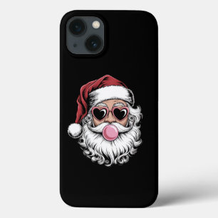 Funda Para iPhone 13 Santa Retro Con Gafas Soplando Burbuja Navidad 