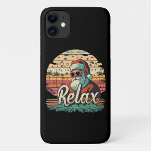 Funda Para iPhone 11 Santa Retro con un título Relájate