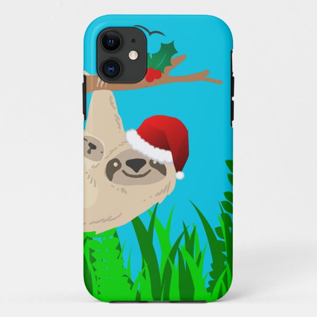 Funda De Case-Mate Para iPhone santa sloth (Reverso)