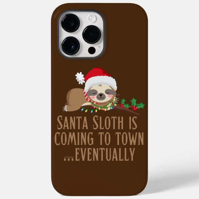 FUNDA DE Case-Mate PARA iPhone SANTA SLOTH VA A LA CIUDAD... FINALMENTE (Reverso )