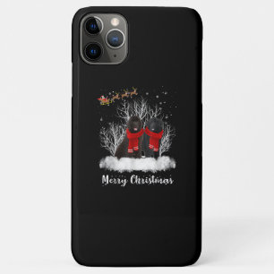 Funda Para iPhone 11 Pro Max Santa Terranova Pareja Feliz Regalo de Perro de Na