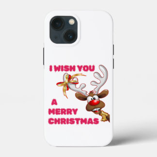FUNDA PARA iPhone 13 MINI SANTA'S REINDEER TE DESEA UNA FELIZ NAVIDAD