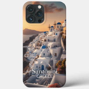 Funda Para iPhone 13 Pro Max Santorini, Grecia: Inolvidable Paraíso Vacacional