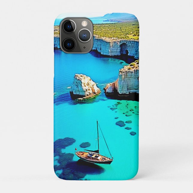 Funda De Case-Mate Para iPhone Santuario de acantilado de velero Arte (Reverso)