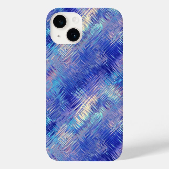 Funda De Case-Mate Para iPhone Sapphire Blue Scribled Textura (Reverso )