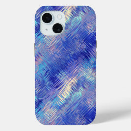 Funda Para iPhone 15 Sapphire Blue Scribled Textura