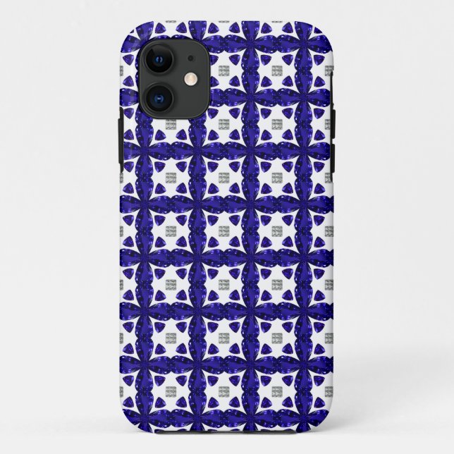 Funda De Case-Mate Para iPhone Sapphire Diamond Art, Azul (Reverso)