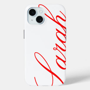 Funda Para iPhone 15 Sarah - Estuche para iPhone hermoso con nombre per