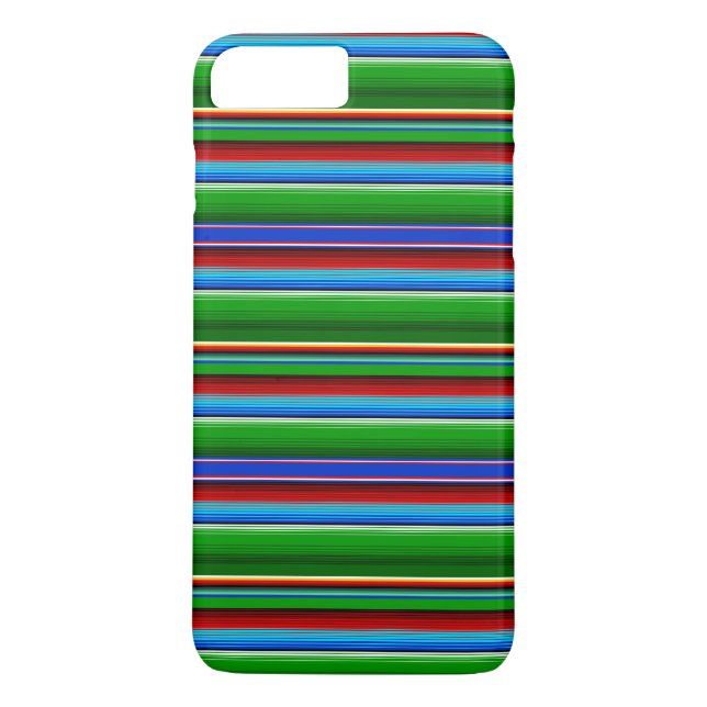 Funda De Case-Mate Para iPhone Sarape mexicano azul verde (Reverso)