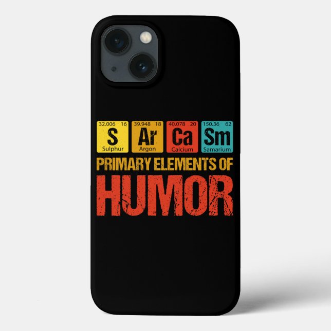 Funda De Case-Mate Para iPhone Sarcasmo Elementos primarios del humor (Reverso)