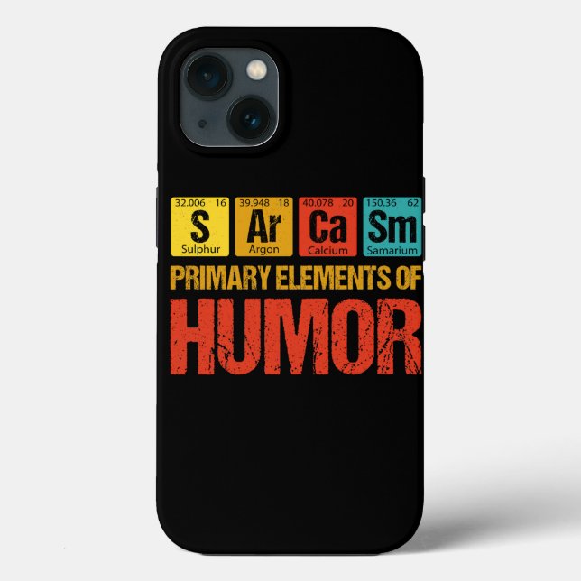Funda De Case-Mate Para iPhone Sarcasmo Elementos primarios del humor (Reverso )