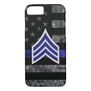 Funda Para iPhone 8/7 Sargento Stripes Bandera de la Línea Azul delgada