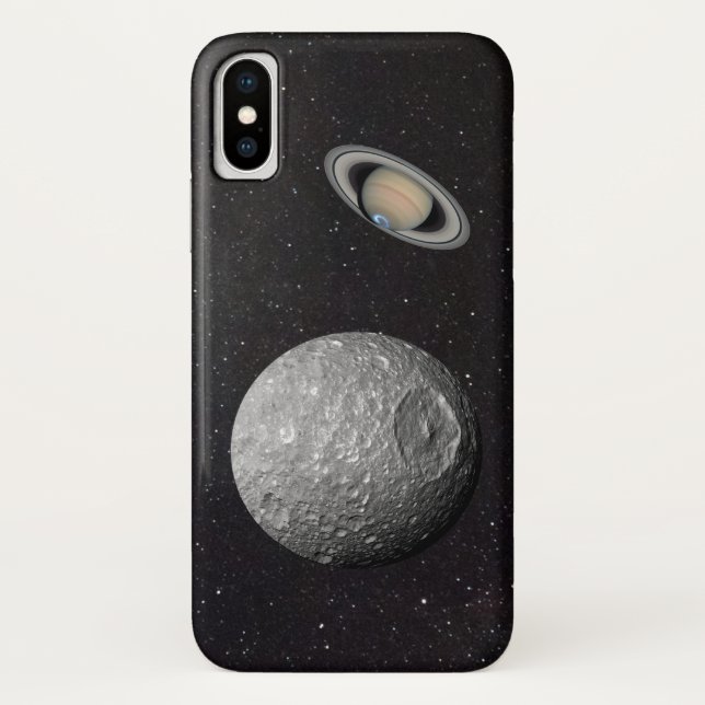 Funda De Case-Mate Para iPhone Saturn Moon Mimas Starry Sky (Reverso)