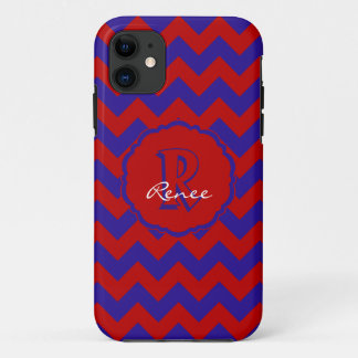 title_seo2 SC Monograma Chevron,Funda de iPhone rojo-azul 5/5