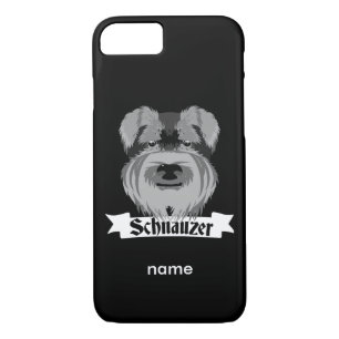 Funda Para iPhone 8/7 Schnauzer negro y gris