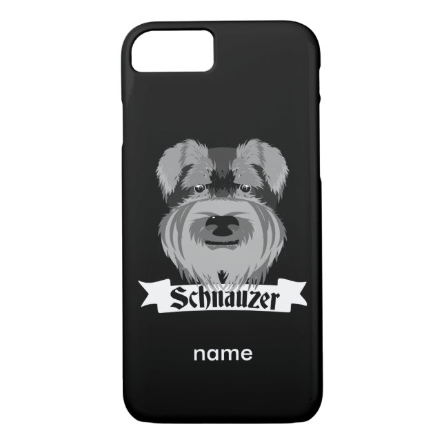 Funda De Case-Mate Para iPhone Schnauzer negro y gris (Reverso)