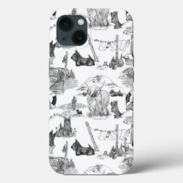 Funda Para iPhone 13 SCOTTISH Terrier Black Toile