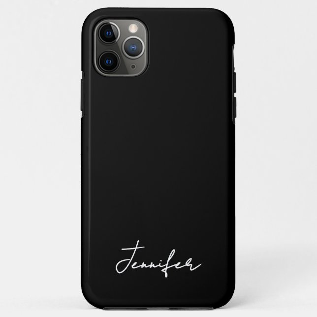 Funda De Case-Mate Para iPhone Script de Firma de Nombre Personalizado Negro Mini (Reverso)