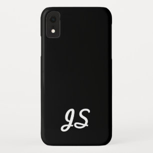 Funda Para iPhone XR Script de texto, sencillo y retro-estilo   Negro