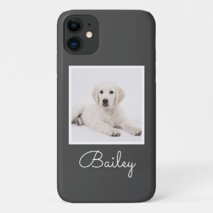 Funda Para iPhone 11 Script foto personalizado de mamá de perro simple 