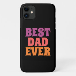 Funda Para iPhone 11 script retro negro y morado mejor papá del mundo