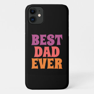 Funda Para iPhone 11 script retro negro y morado mejor papá del mundo