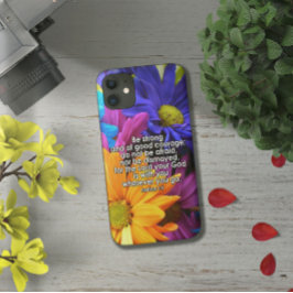Funda Para iPhone 13 Sé fuerte de la Biblia Escritura Cristiana Flor