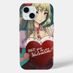 Funda Para iPhone 15 Sé mi San Valentín al estilo manga 33893