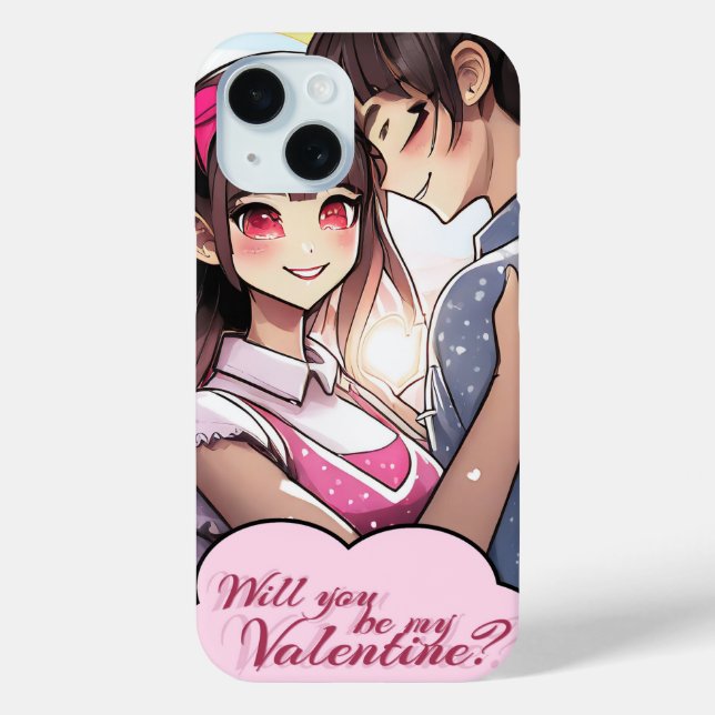 Funda De Case-Mate Para iPhone Sé mi San Valentín al estilo Manga 58477 (Reverso )