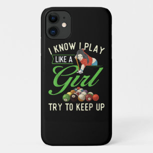 Funda Para iPhone 11 Sé que juego como una chica - Billar femenino de p