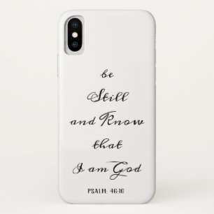 Funda Para iPhone X Sea aún Inspirador Cita de la Biblia Caso de tel
