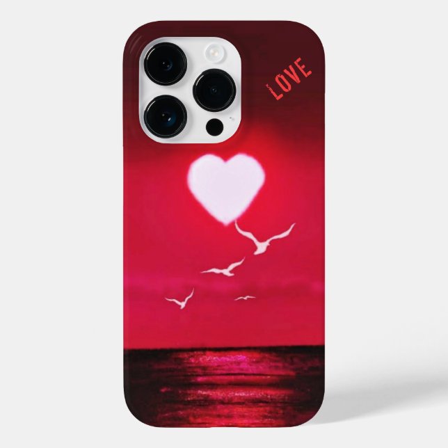 Funda De Case-Mate Para iPhone Sea Sunset iPhone Case Love Romantic Red (Reverso )