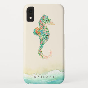 Funda Para iPhone XR Seahorse botánico de la playa elegante
