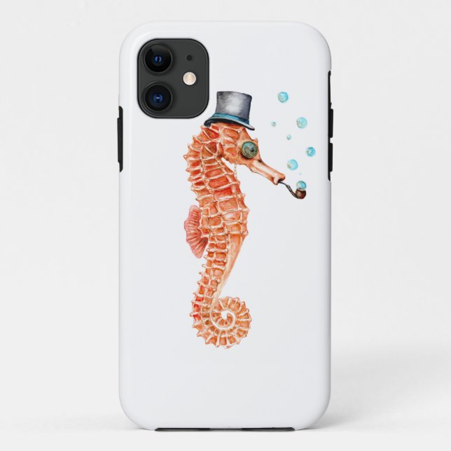 Funda De Case-Mate Para iPhone Seahorse Steampunk (Reverso)