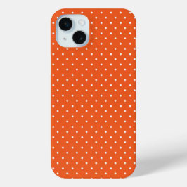 Funda Para iPhone 15 Mini Seamless  bright orange background polka dot