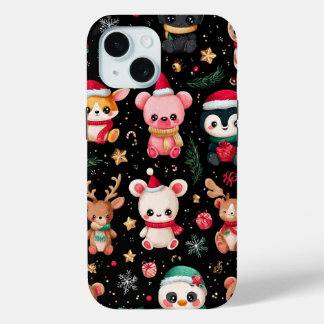 Funda Para iPhone 15 Seamless Christmas pattern