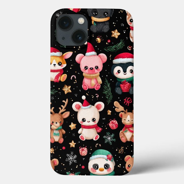 Funda De Case-Mate Para iPhone Seamless Christmas pattern (Reverso)