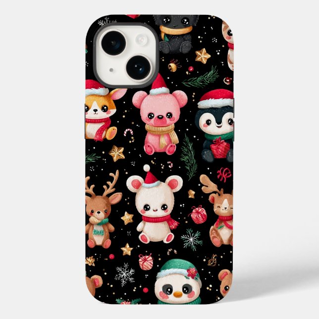 Funda De Case-Mate Para iPhone Seamless Christmas pattern (Reverso )