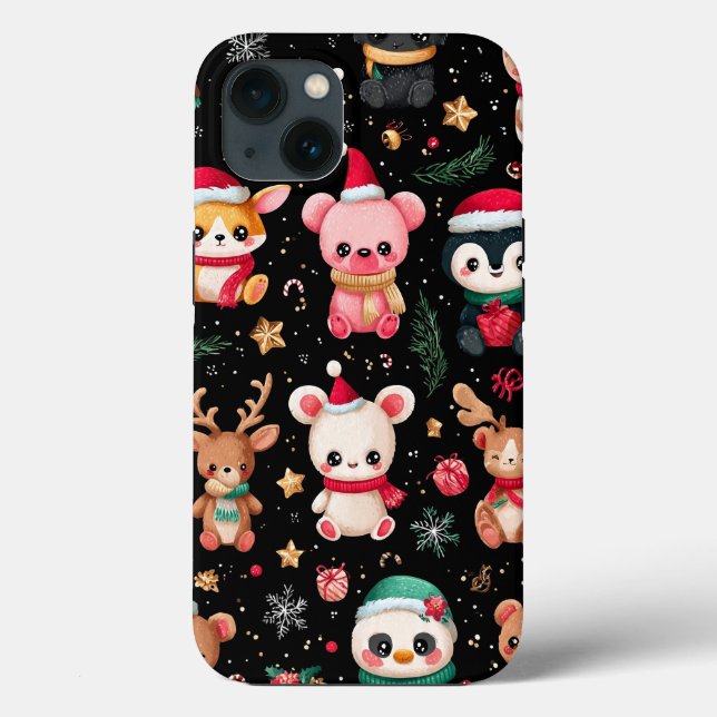 Funda De Case-Mate Para iPhone Seamless Christmas pattern (Reverso )