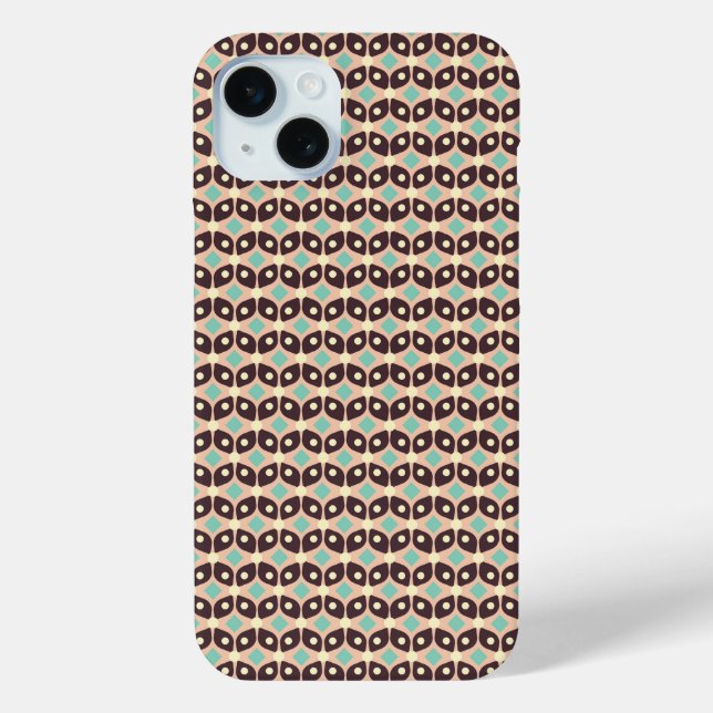 Funda De Case-Mate Para iPhone Seamless geometric pattern in dark brown leaf  (Reverso )