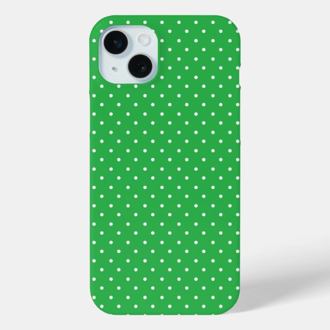 Funda De Case-Mate Para iPhone Seamless green background polka dot pattern (Reverso )
